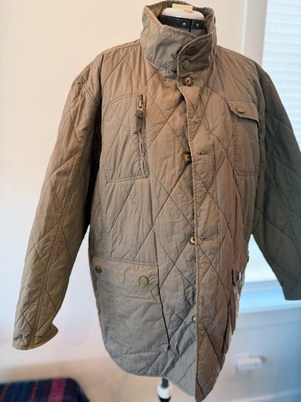 Marco Donani Quilted cotton puffer jacket in olive